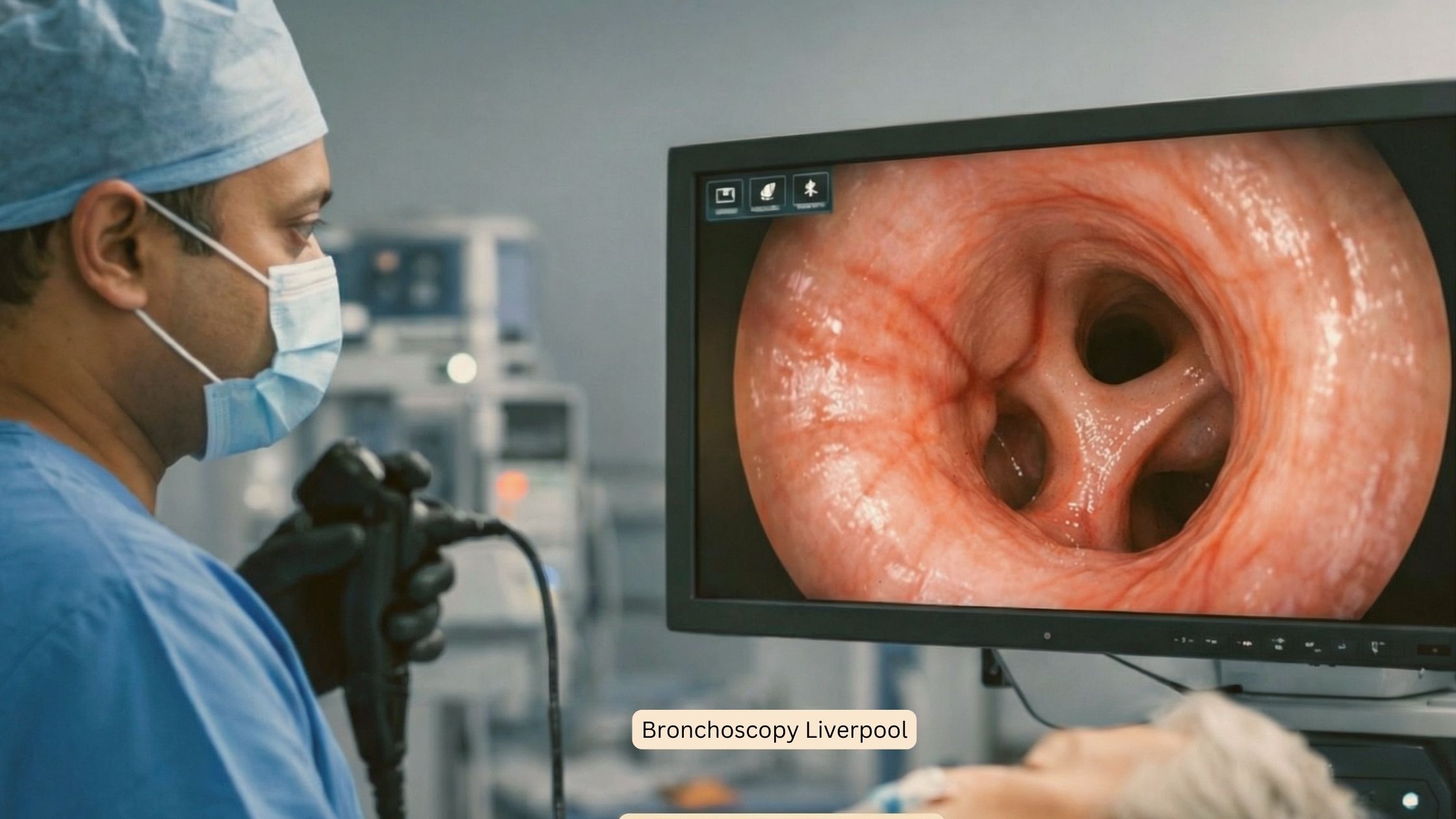 Diagnostic bronchoscopy procedure in Liverpool clinic